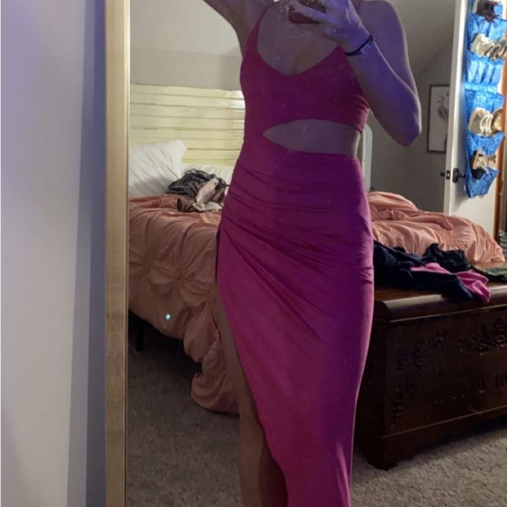 Pink Suede Prom dress